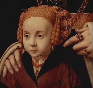 For example, check out how many rings this girl's mother is wearing! Portrait of A Lady With Her Daughter, Barthel Bruyn the Elder (c. 1540). Image from wikipedia commons. 